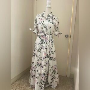 Calvin Klein Cream Wrap Tie Front Sundress